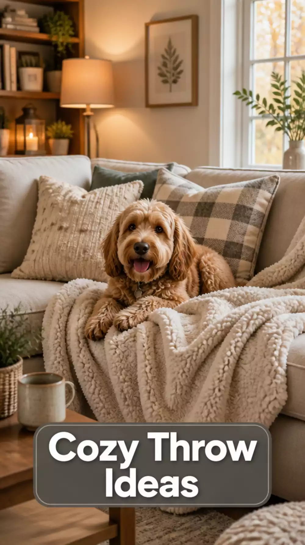 Living Room Washable Throw Blanket Over the Sofa That Protects a Small Pet-Friendly Space