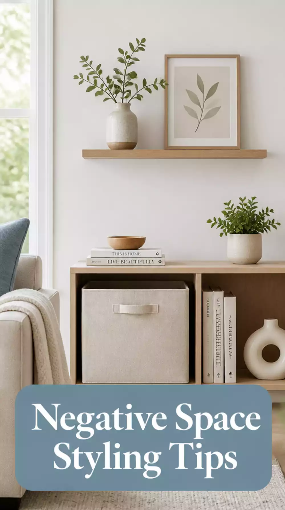 Small Living Room Open Shelf Negative Space Styling That Makes a Tiny Display Breathe Beautifully