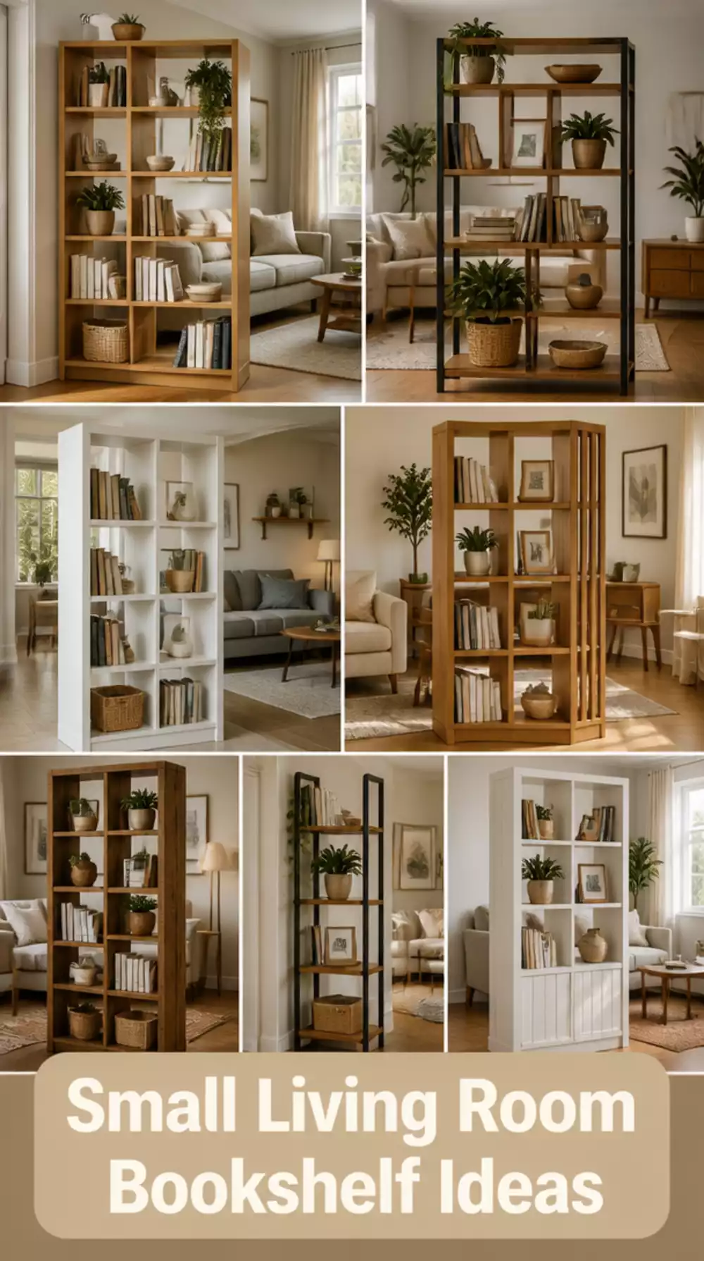 Small Living Room Bookshelf Room Divider That Separates Zones in a Tiny Open-Plan Apartment