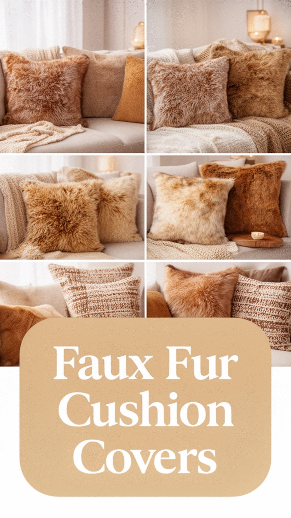 Small Living Room Faux Fur Cushion Cover Set That Adds Winter Warmth to the Sofa
