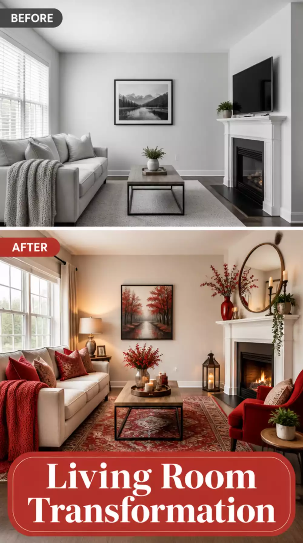 What Happens When You Introduce Warm Red Into a Small Living Room That Felt Flat and Cold