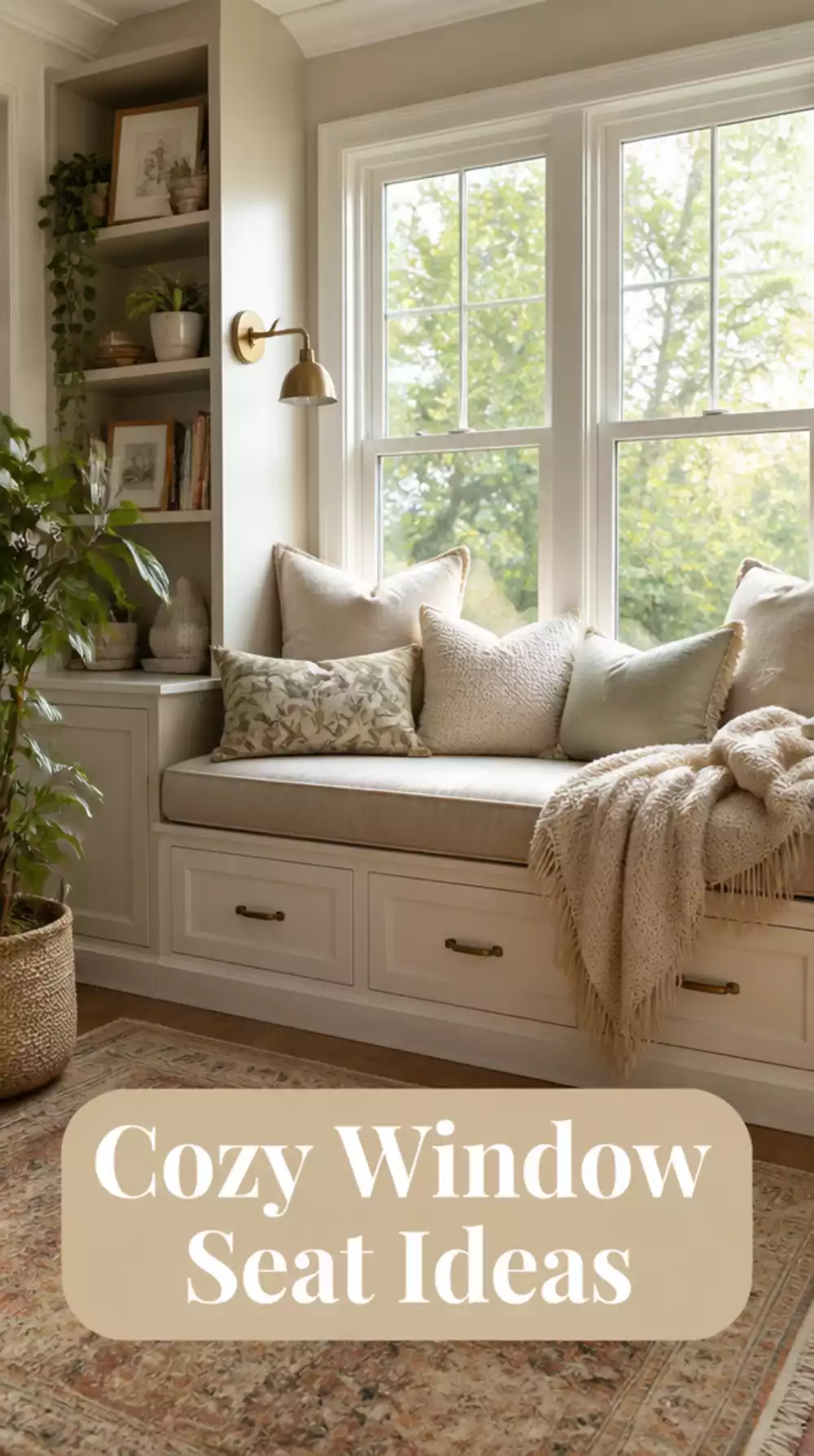 Small Living Room Built-In Window Seat That Adds Seating and Storage to a Tiny Room