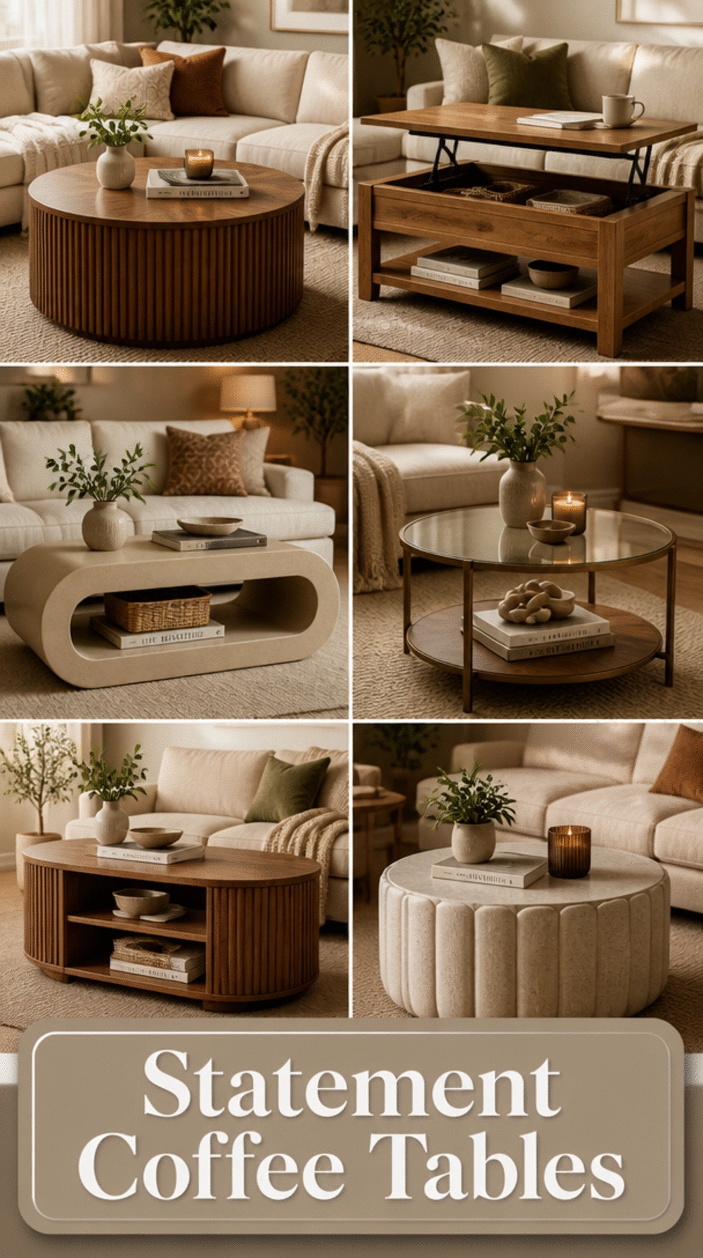 Living Room Statement Coffee Table in a First Small Apartment That Does the Heavy Design Lifting