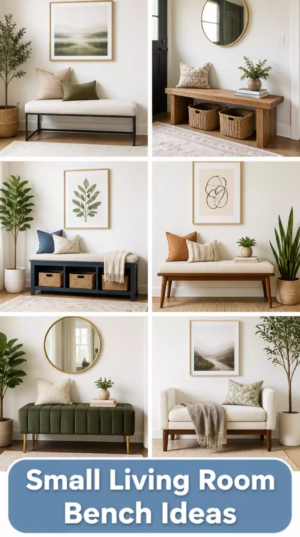 Small Living Room Bench Against the Wall That Adds Seating Without Permanent Furniture