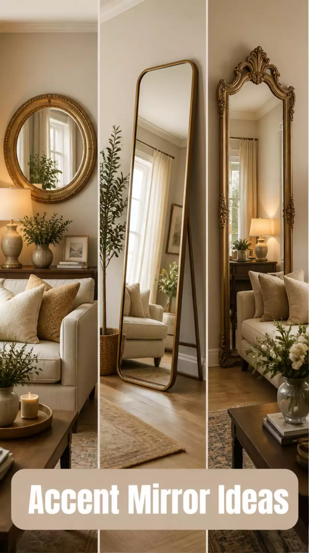 The Accent Mirror Trick That Opens Up a Narrow Small Living Room Instantly