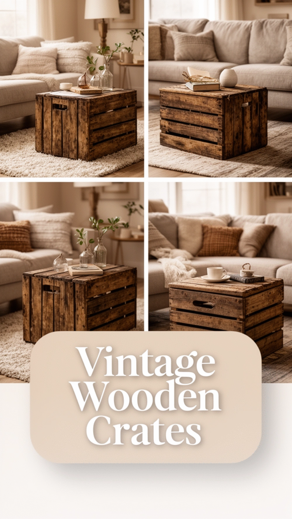 Why a Vintage-Style Wooden Crate Side Table Makes a Farmhouse Living Room Feel Authentic