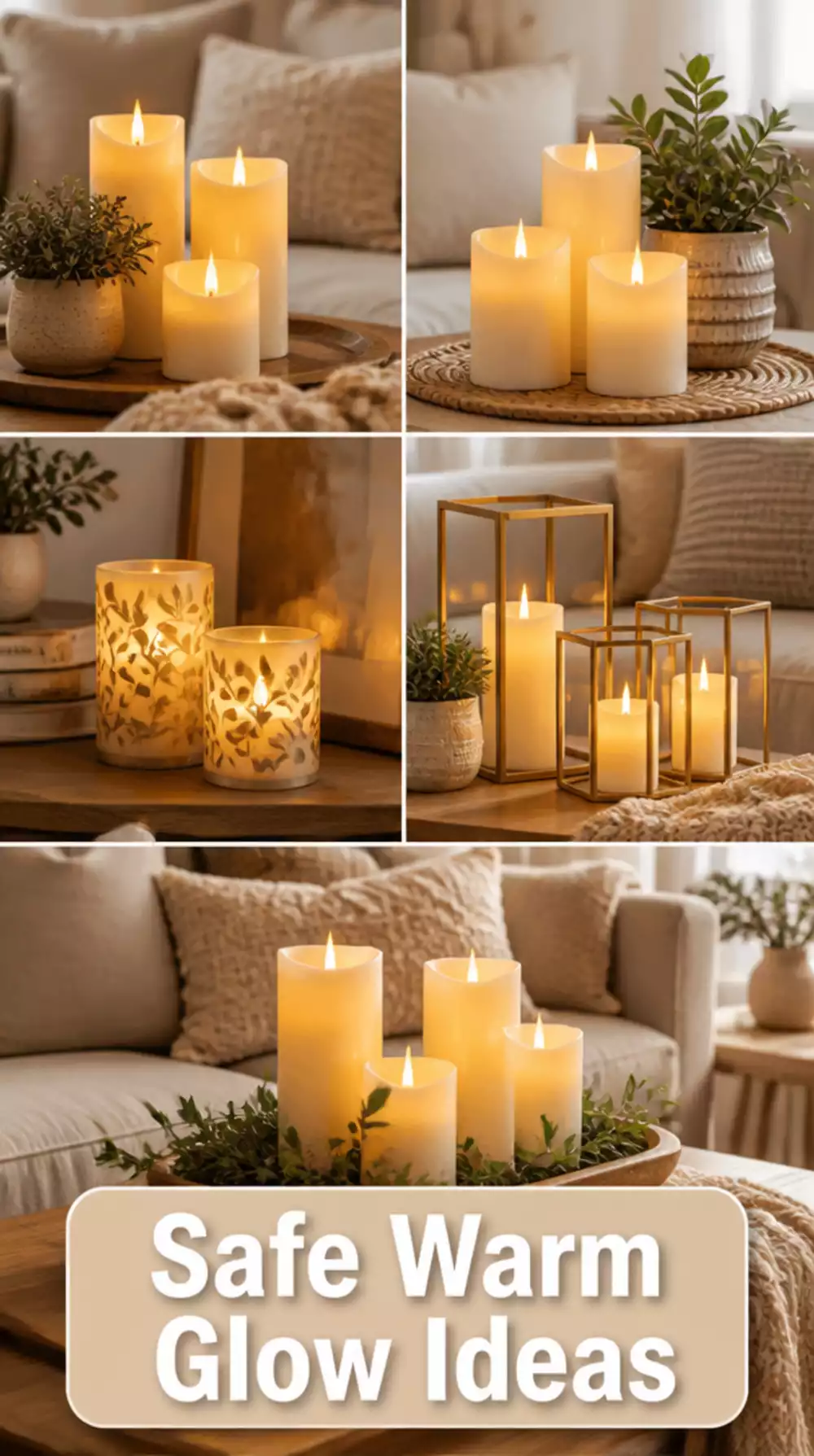 Small Living Room Battery-Operated Candles That Give Safe Warm Glow to a Tiny Apartment
