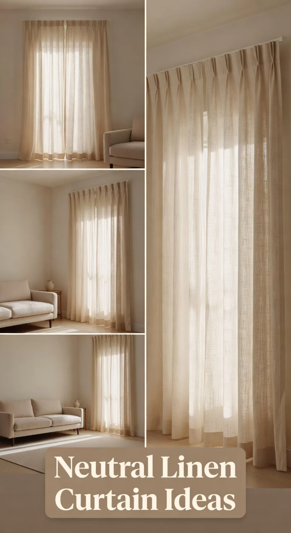 Small Living Room Neutral Linen Curtain That Softens a Minimal Compact Room Beautifully
