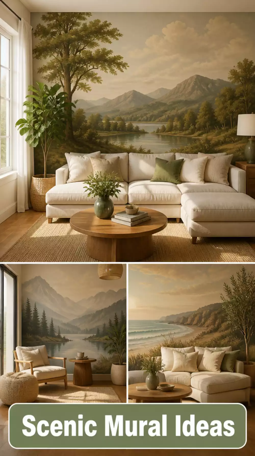 Small Living Room Panoramic Mural Wallpaper That Makes a Tiny Flat Wall Feel Like a Landscape