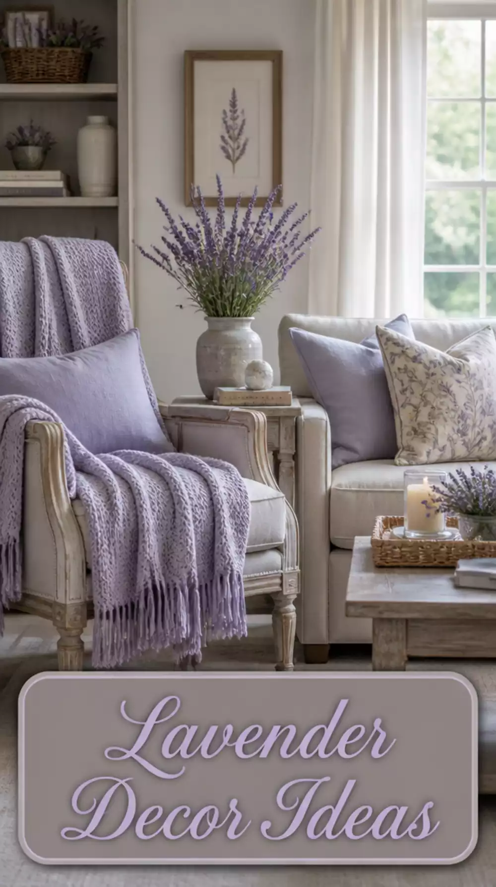 Small Living Room Lavender and Stone Colour Palette Ideas