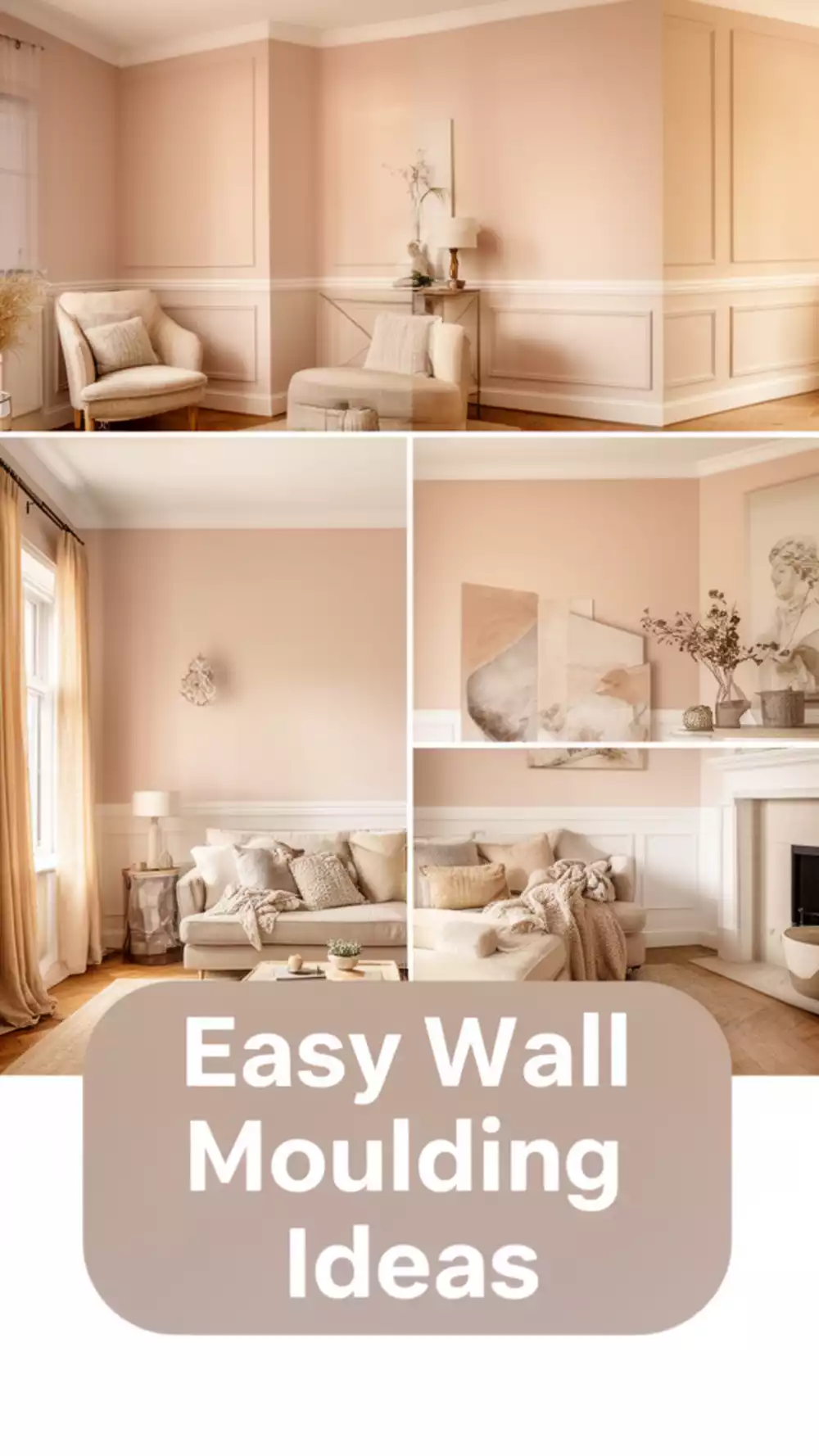 Living Room Removable Dado Rail Sticker on a Small Rented Wall That Looks Like Real Moulding