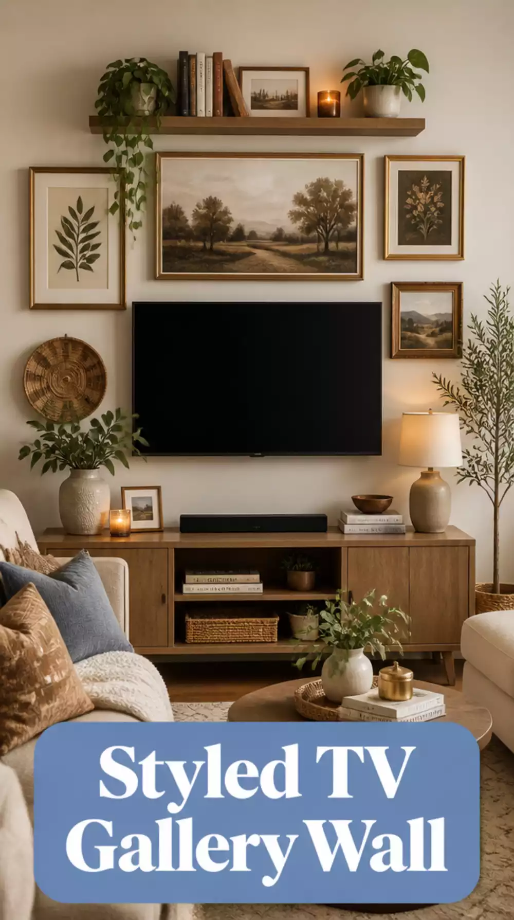 Small Living Room TV Gallery Wall That Turns the Screen Into a Styled Feature