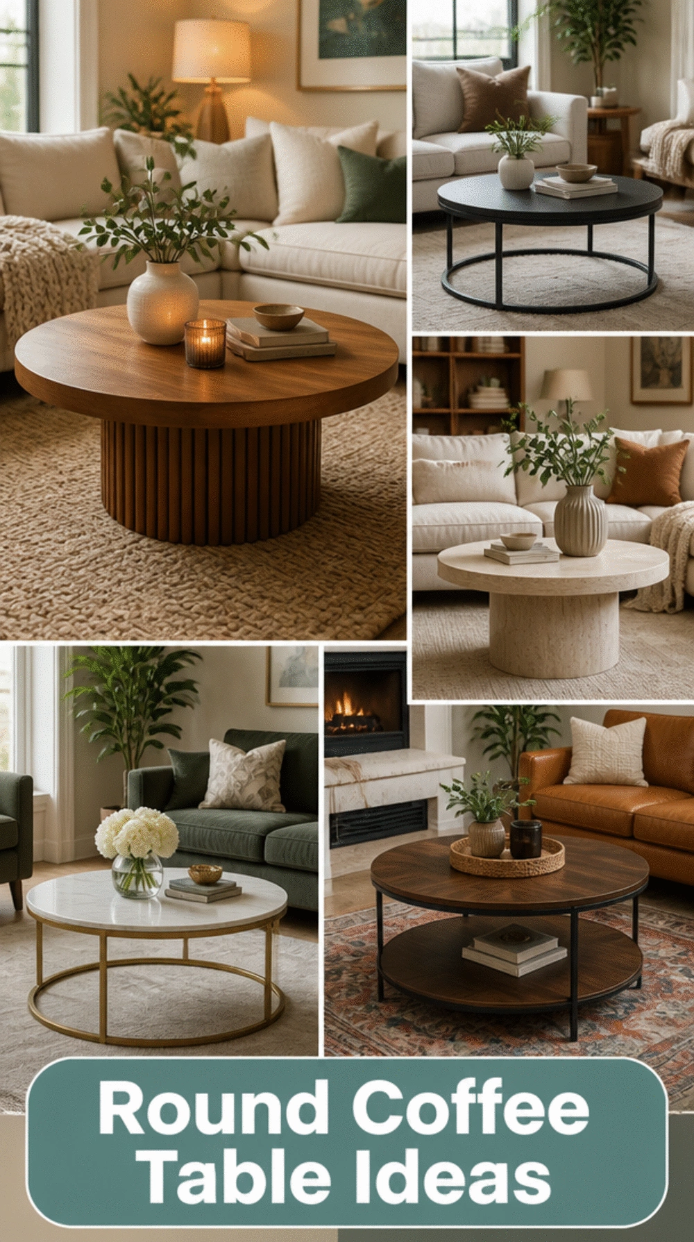 Living Room Round Coffee Table That Improves Traffic Flow in a Small Space