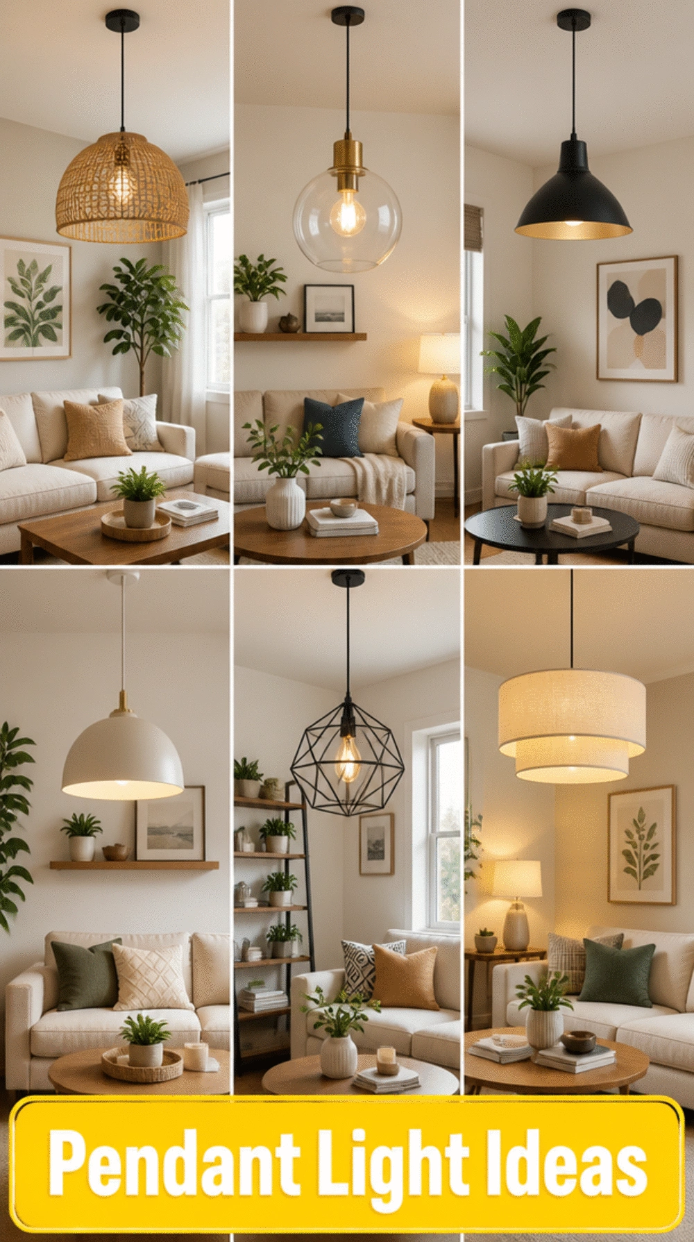 Small Open-Plan Living Room Pendant Light That Defines the Seating Area From Above