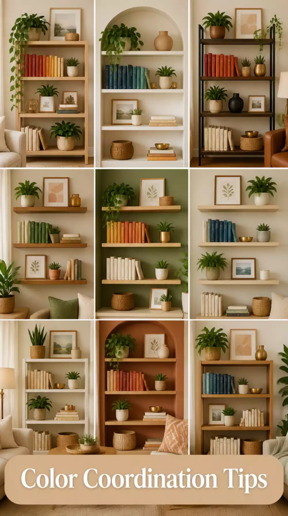 Living Room Open Shelf Colour Coordination in a Small Space That Makes a Tiny Wall Feel Designed
