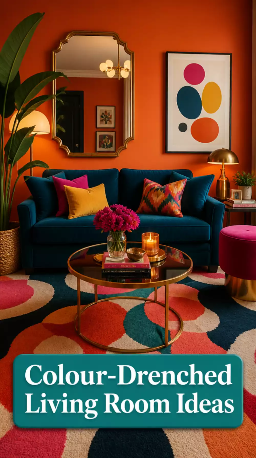 Small Living Room Colour-Drenched Wall and Sofa Combo That Makes a Tiny Space Feel Rich