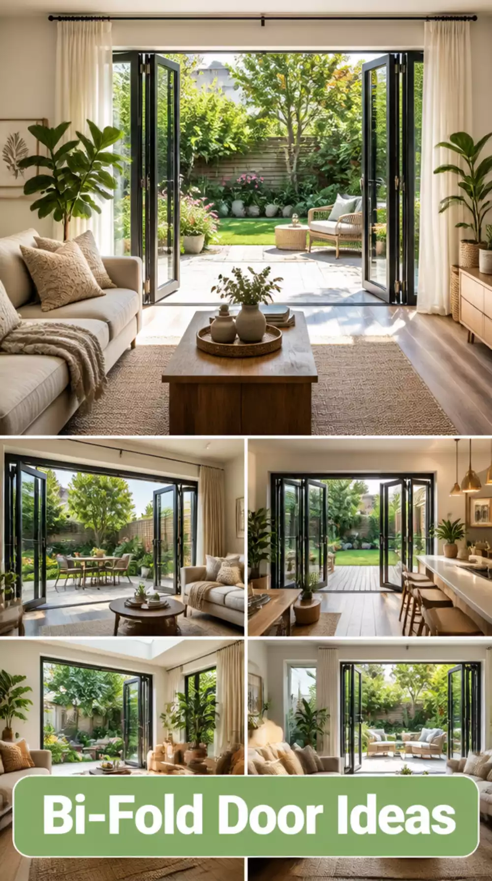 Living Room Bi-Fold Door in a Small Terraced House That Opens the Compact Space to the Garden