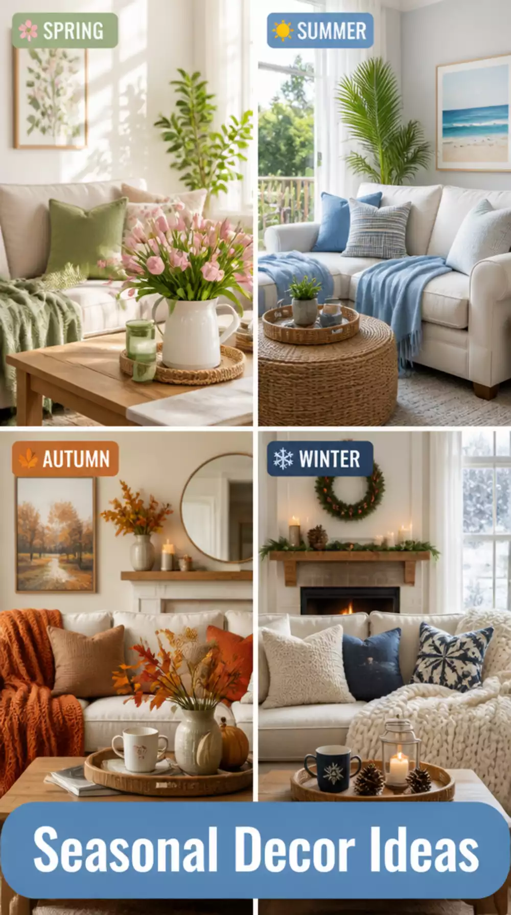 The Four-Season Small Living Room Refresh System That Takes Less Than One Hour to Execute