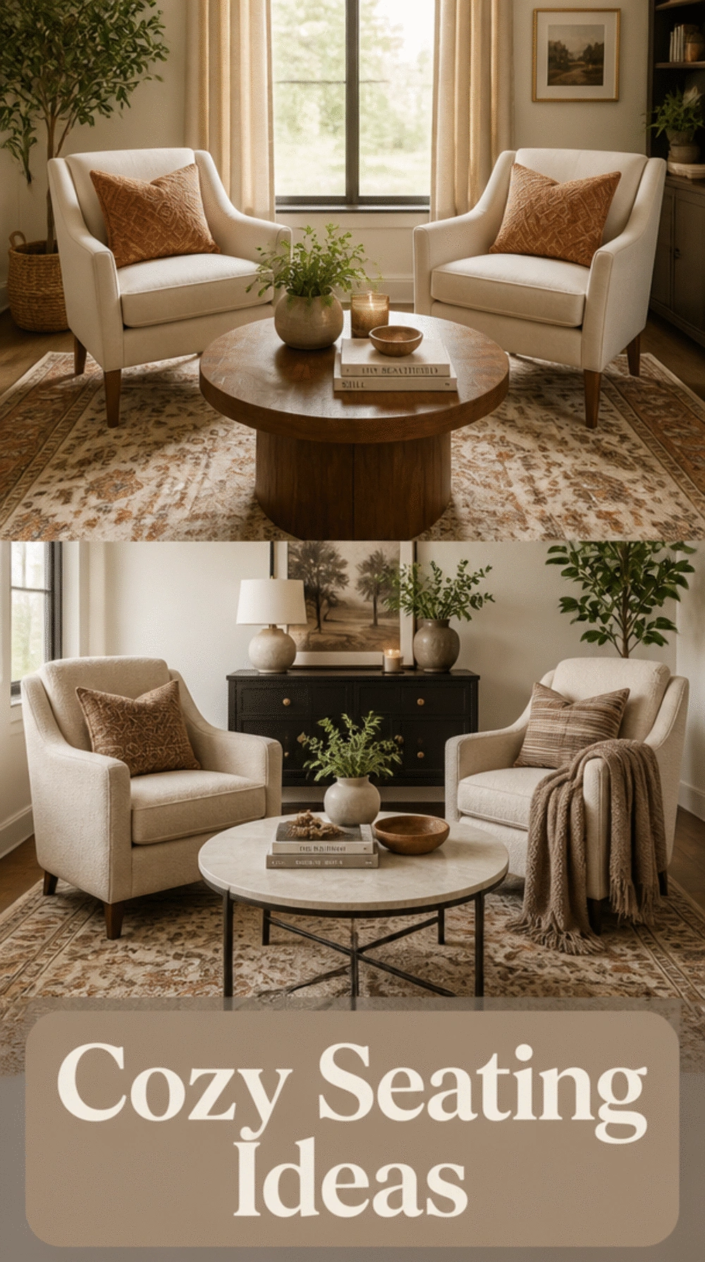 Small TV-Free Living Room Face-to-Face Seating Arrangement That Makes a Tiny Space Feel Conversational