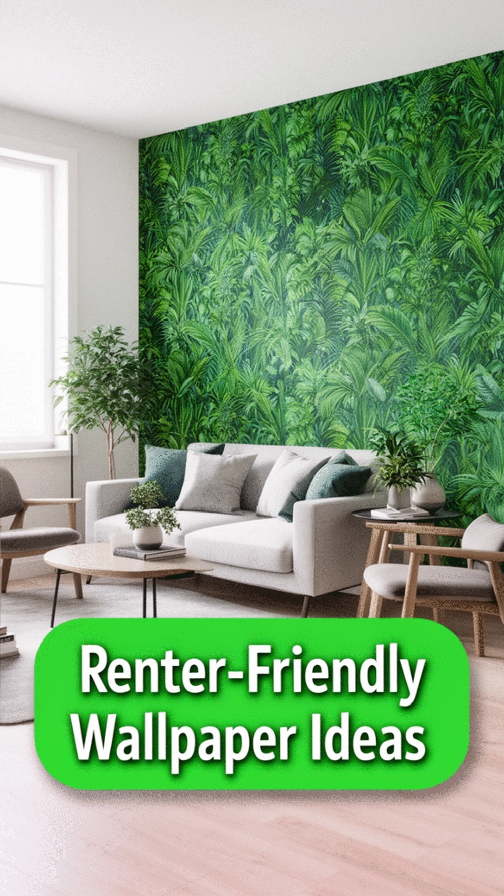 Living Room Peel-and-Stick Wallpaper Accent Wall for a Renter-Friendly Feature