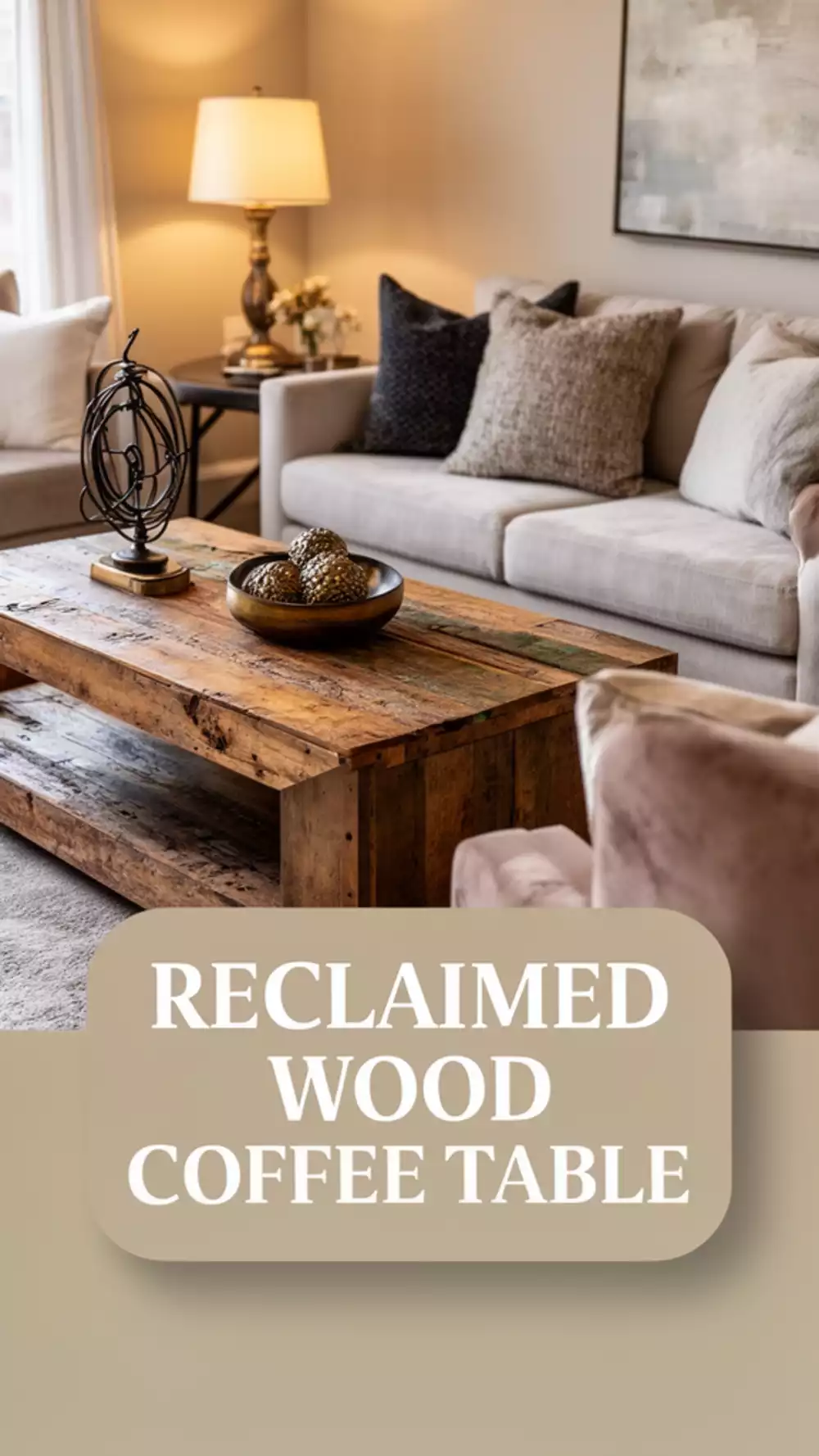 Living Room Reclaimed Wood Coffee Table in a Small Industrial Space That Grounds the Room