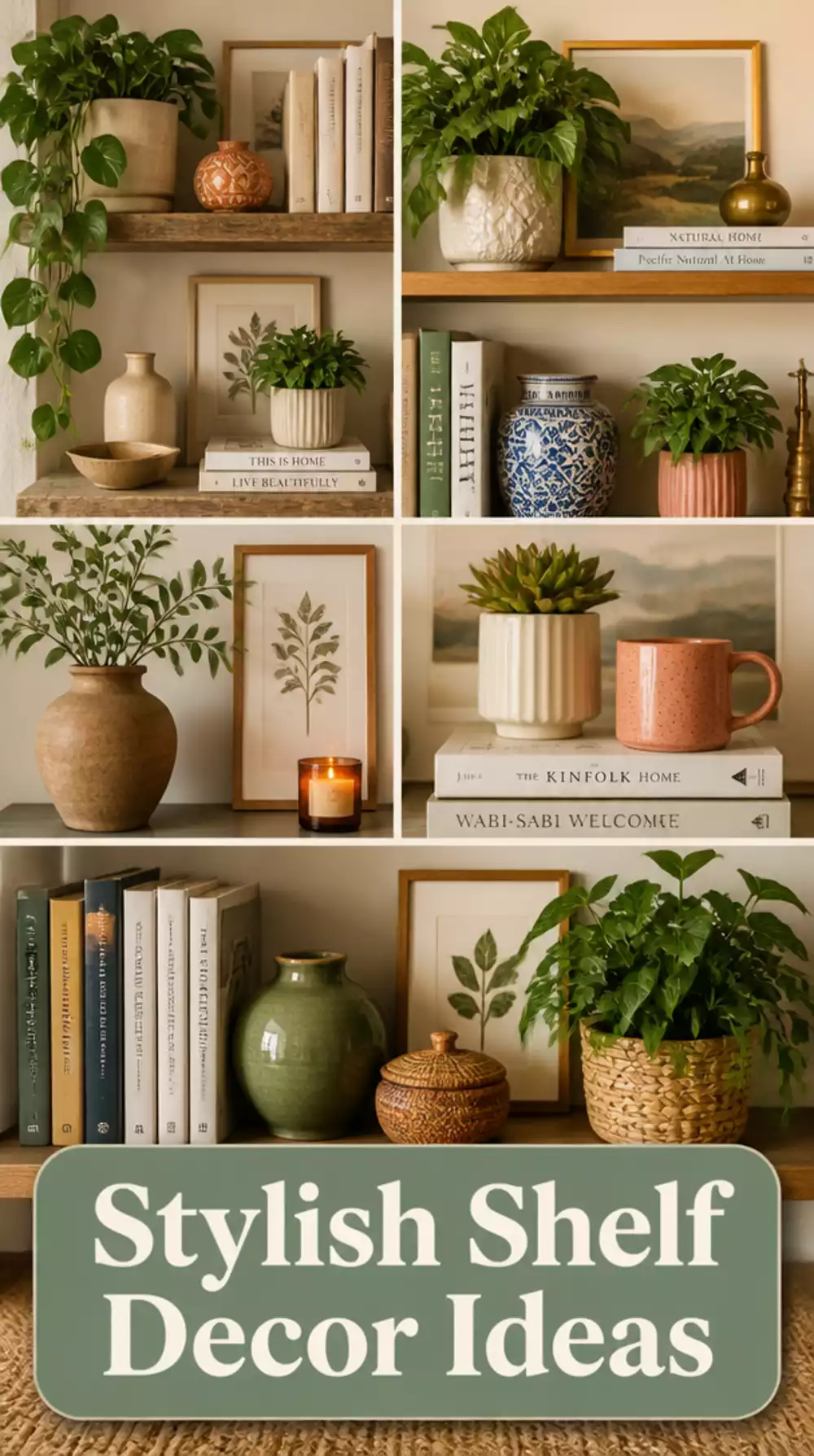 Small Living Room Styled Shelf With Ceramics Books and Plants That Celebrates Tiny Wall Space