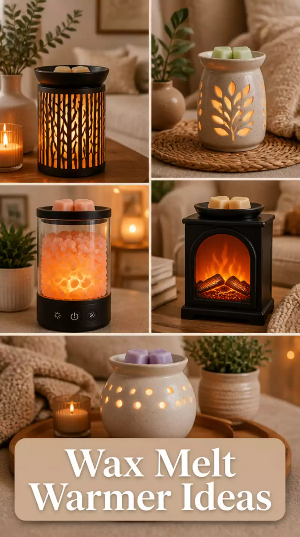 Living Room Wax Melt Warmer in a Small Space That Layers Scent Without Open Flames