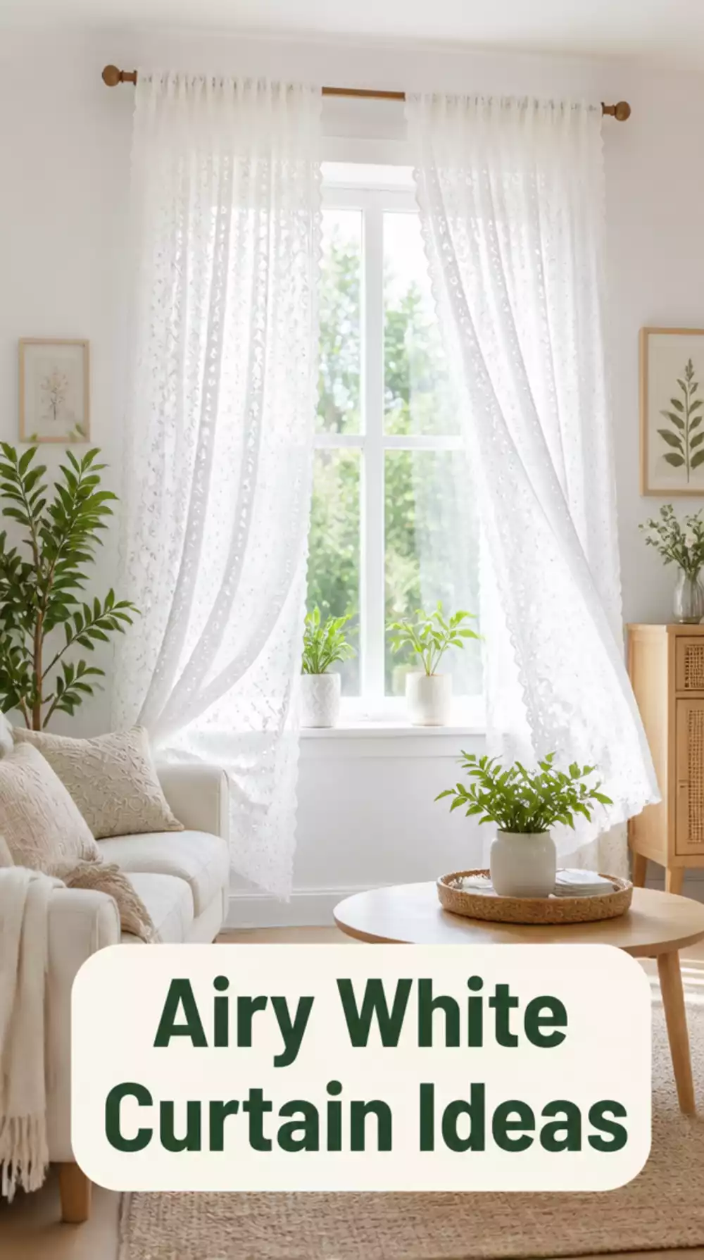 Small Living Room White Eyelet Curtain That Keeps a Tiny Bright Space Feeling Airy