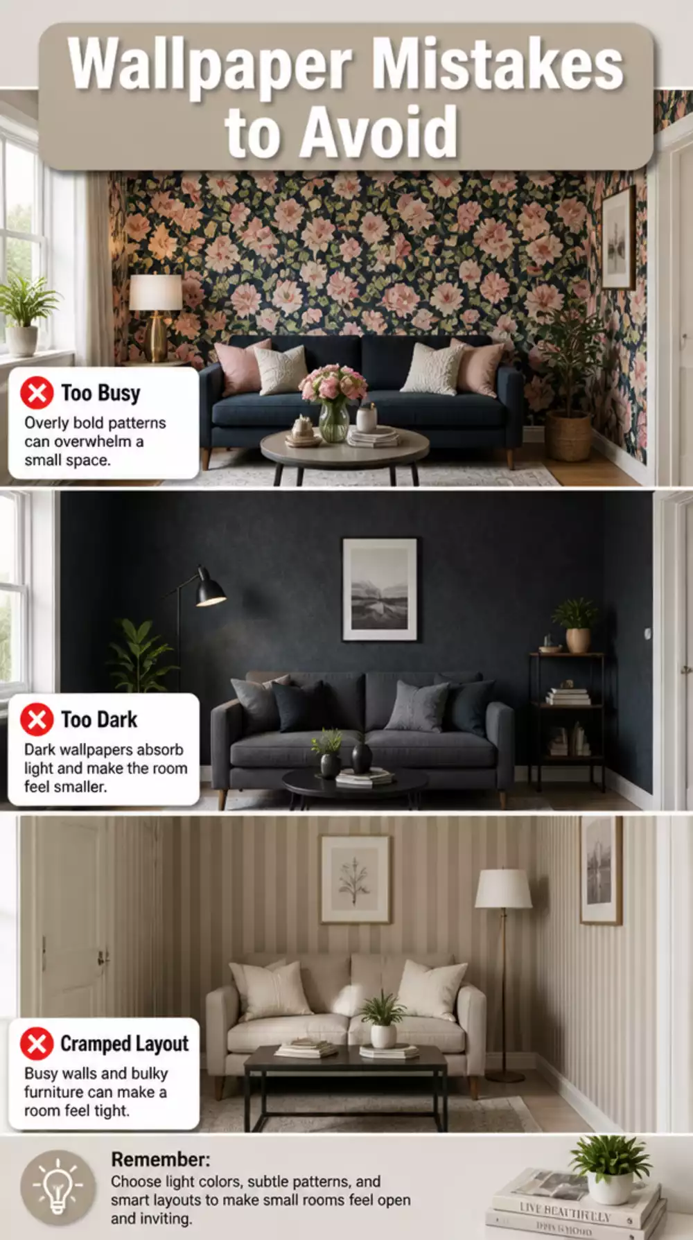 Is Your Small Living Room Ready for Wallpaper or Are You Making This Common Tiny Space Mistake