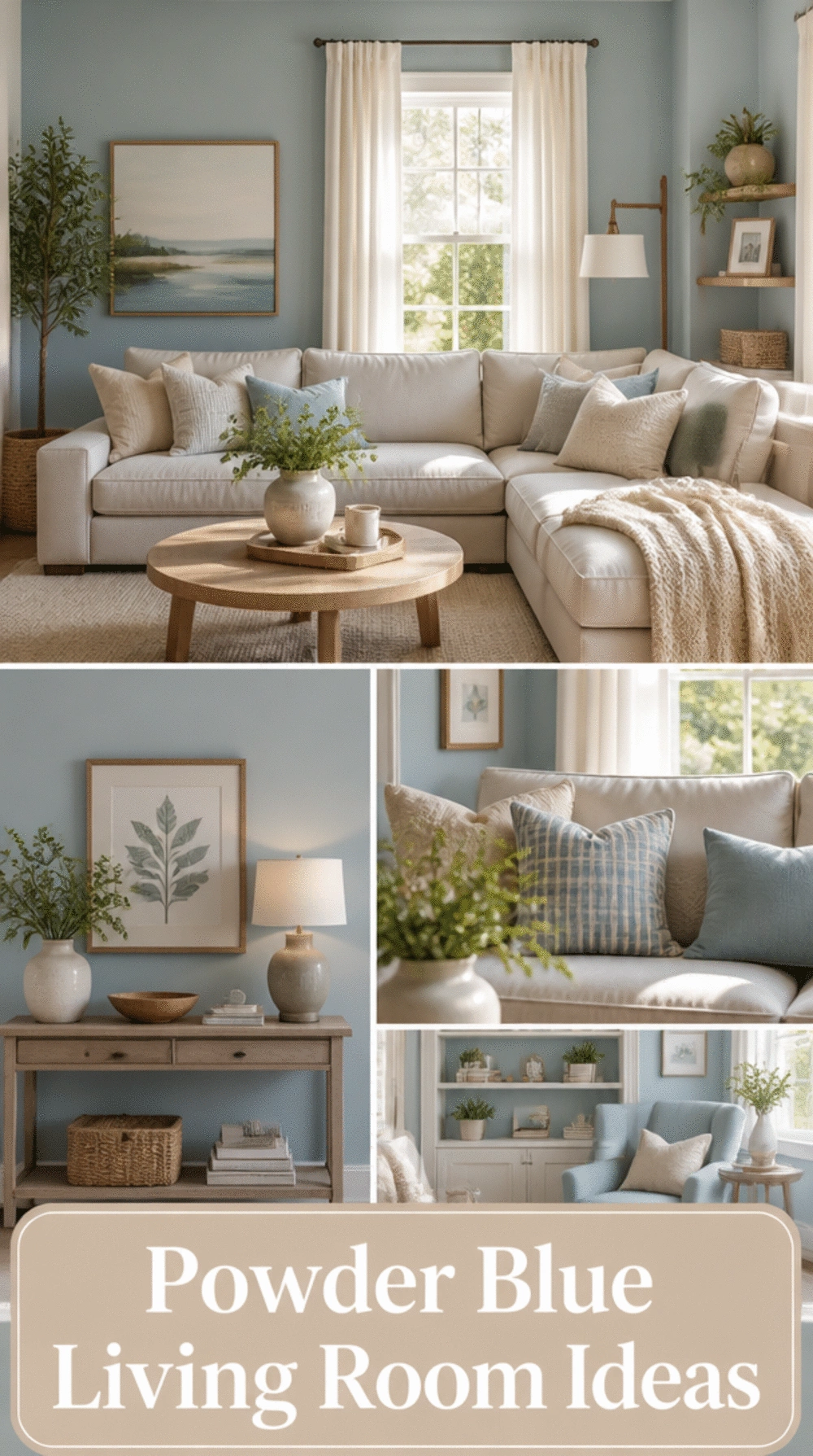 Small Living Room Powder Blue Wall Paint That Makes a Tiny Compact Space Feel Calm and Open