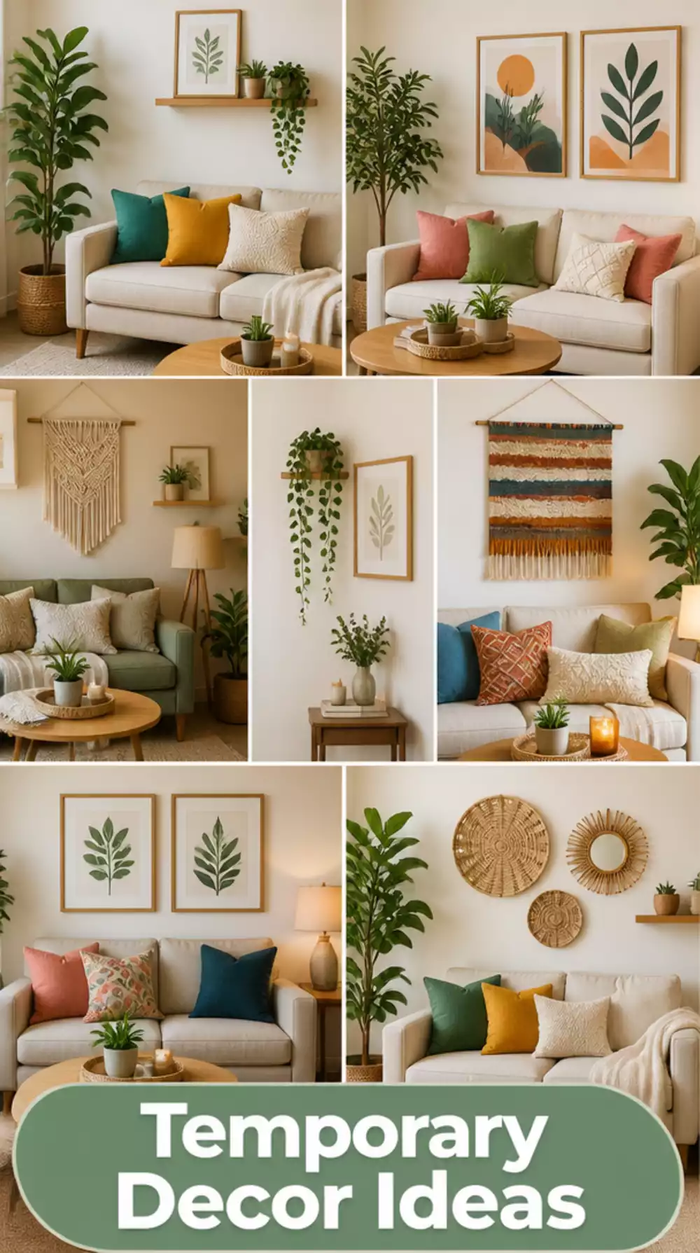 Living Room Temporary Decor in a New Small Space That Buys Time Before the Big Furniture Decisions