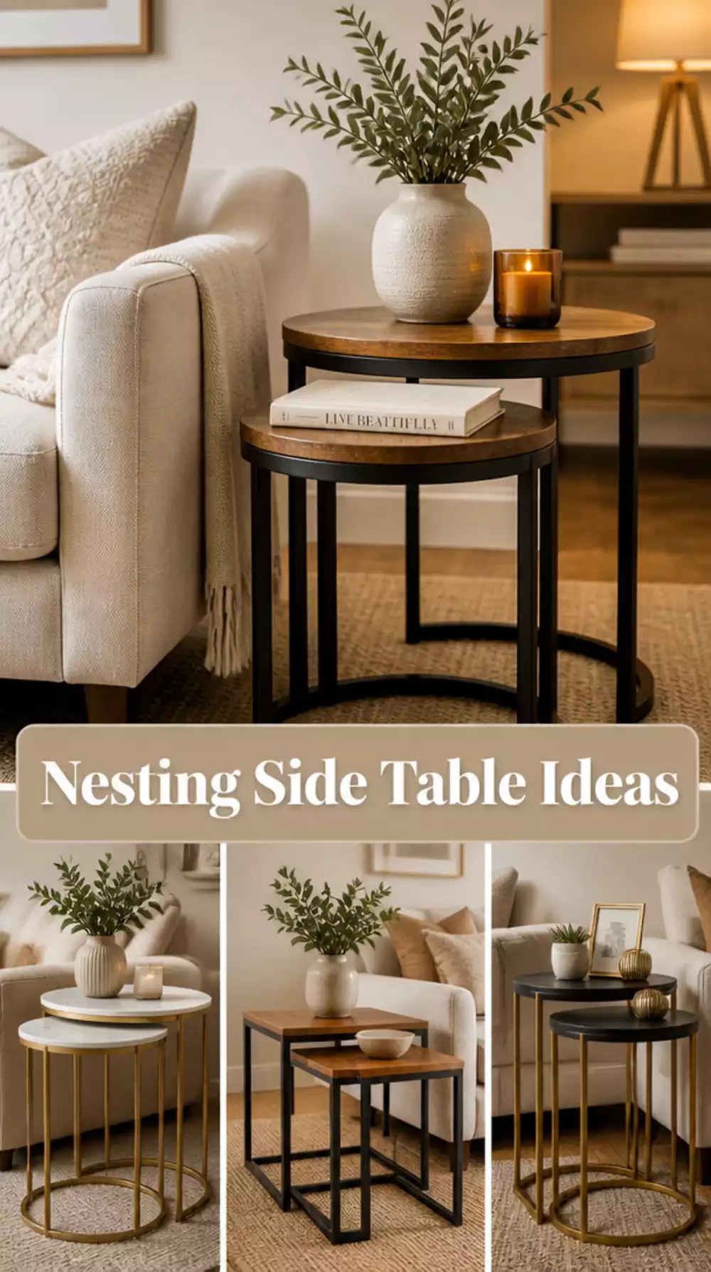 Nesting Side Tables for a Small Living Room That Tuck Away in Seconds