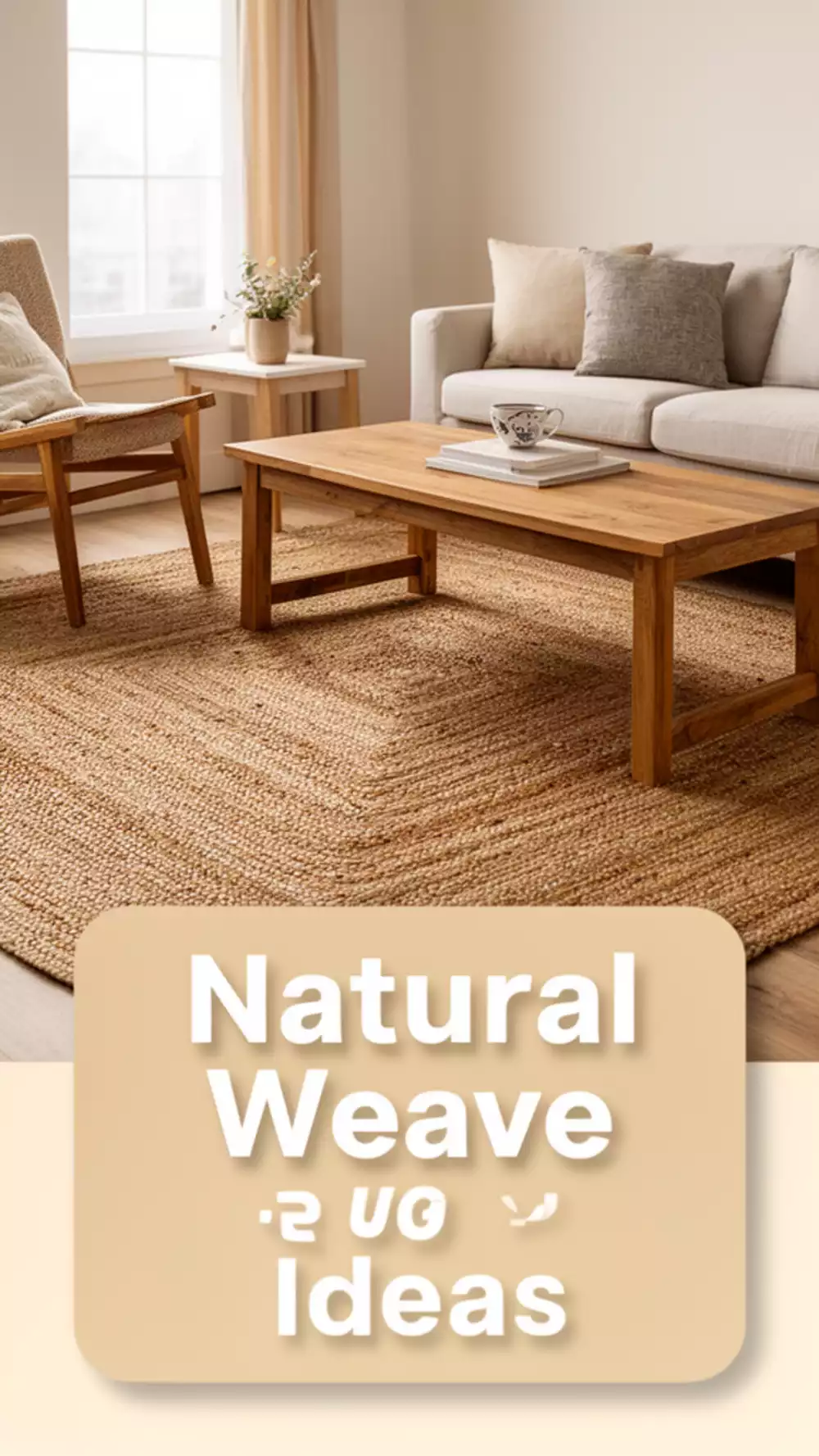 Living Room Jute or Sisal Rug in a Natural Weave That Adds Texture Without Pattern