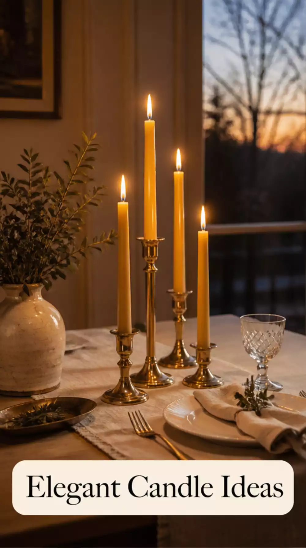 Beeswax Taper Candles for Elegant Dining