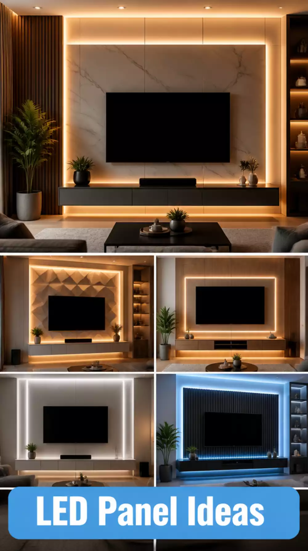 Small Living Room LED Panel Behind the TV That Makes a Compact Wall Feel Designed