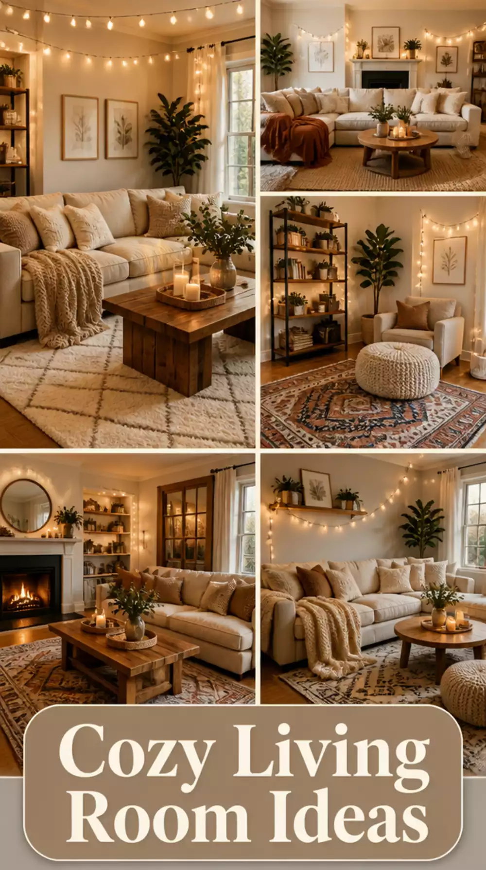 Small College Apartment Living Room String Lights and a Rug That Make a Tiny Space Feel Like Home