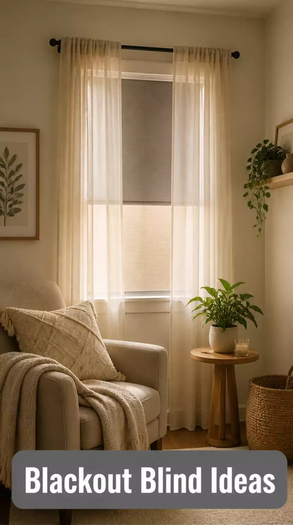 Blackout Blinds With Sheer Layers for Small Living Rooms