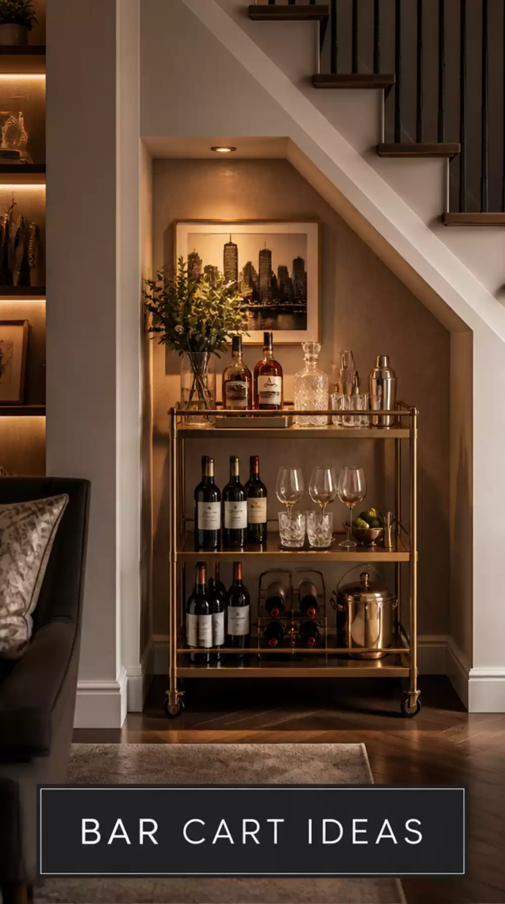 Under-Stair Bar Cart Ideas for Small Spaces