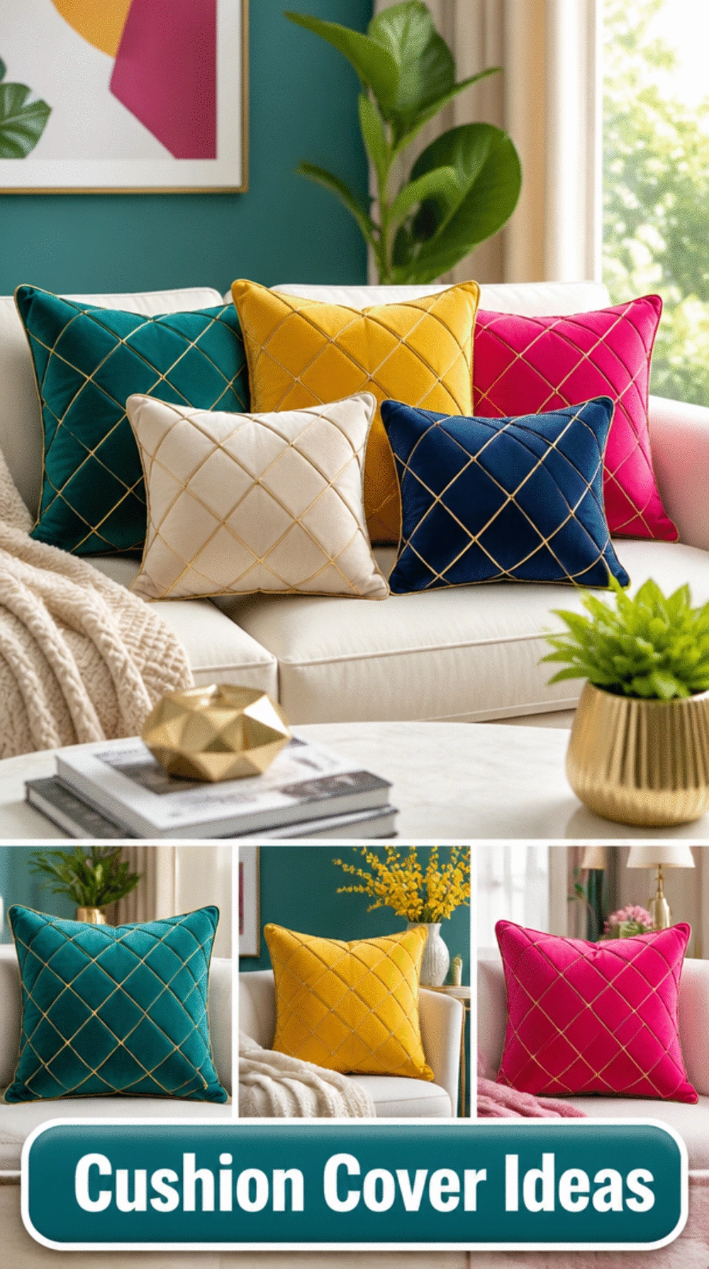Small Living Room Diamond-Pattern Cushion Cover That Modernizes a Compact Sofa Instantly