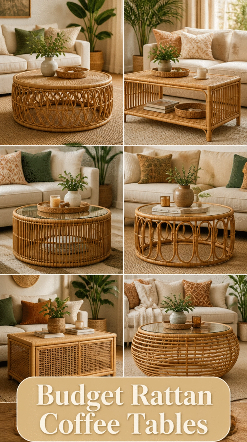 Small Living Room Rattan Coffee Table That Looks Expensive on a Budget