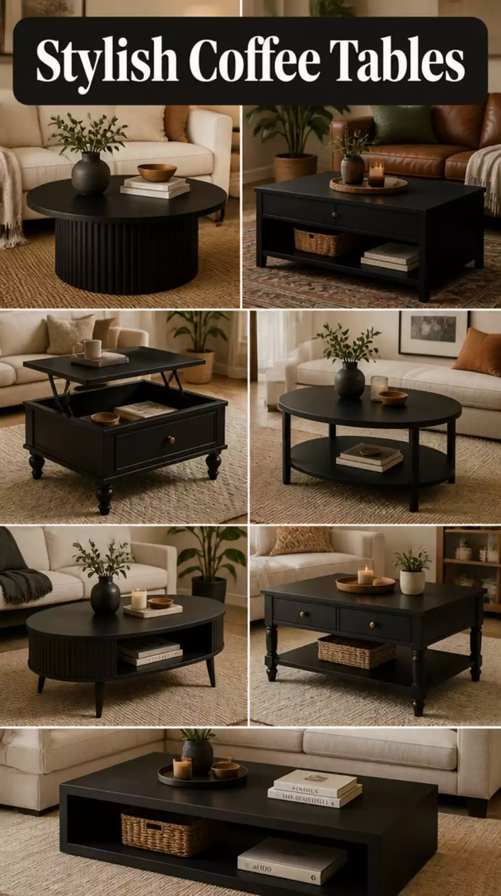 Living Room Secondhand Coffee Table Painted Matte Black That Elevates a Small Student Living Room