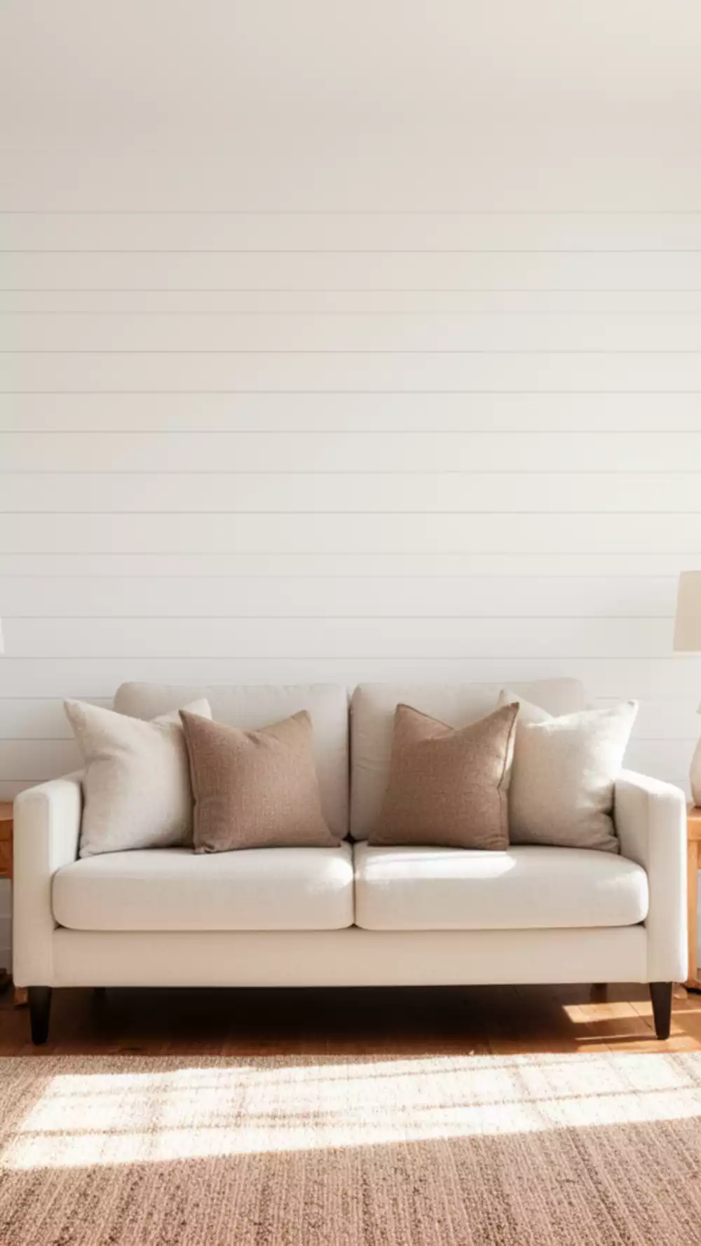 Stylish White Shiplap Panels for Small Living Rooms