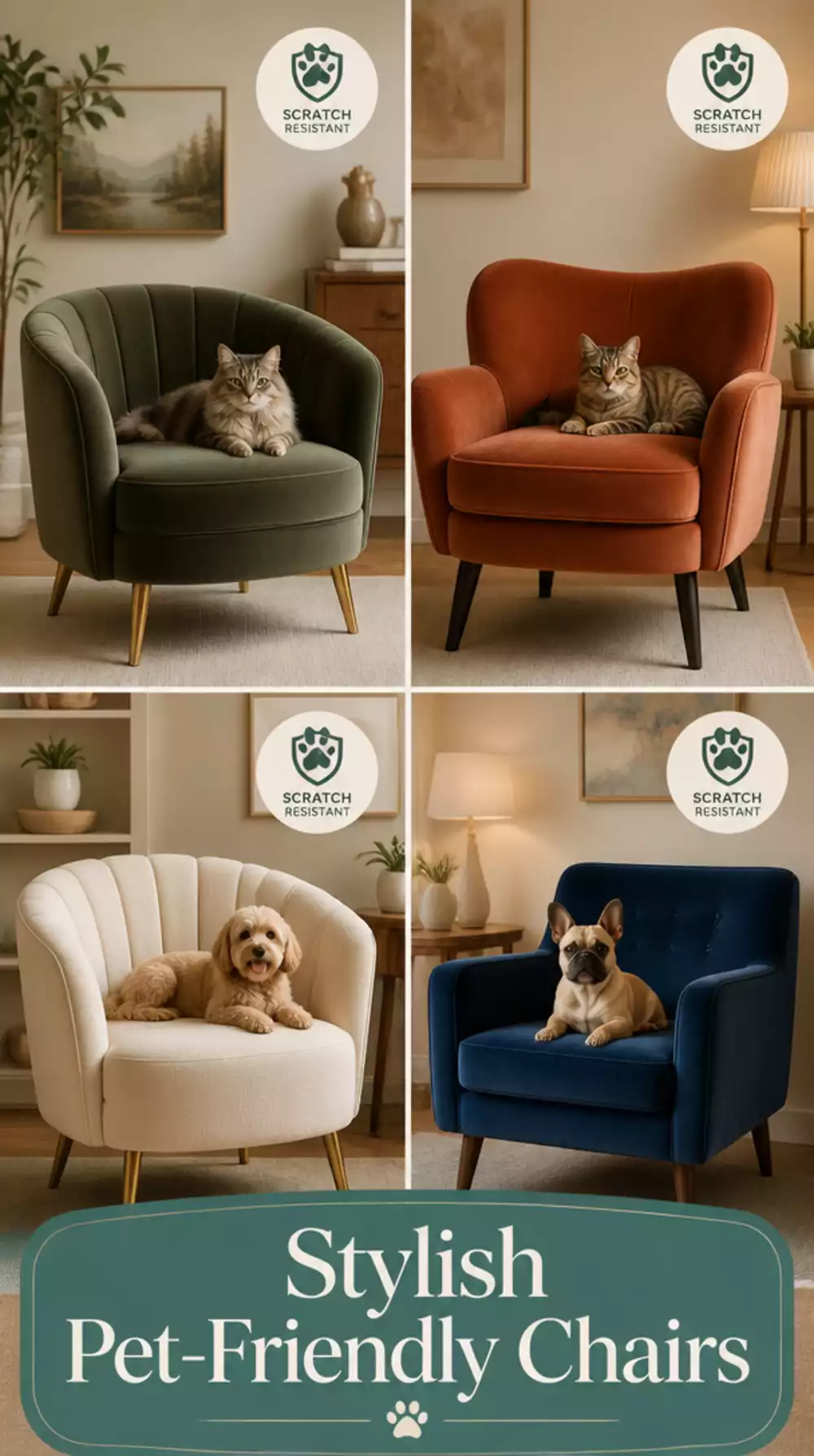 Small Living Room Performance Velvet Accent Chair That Resists Cat Scratches Beautifully