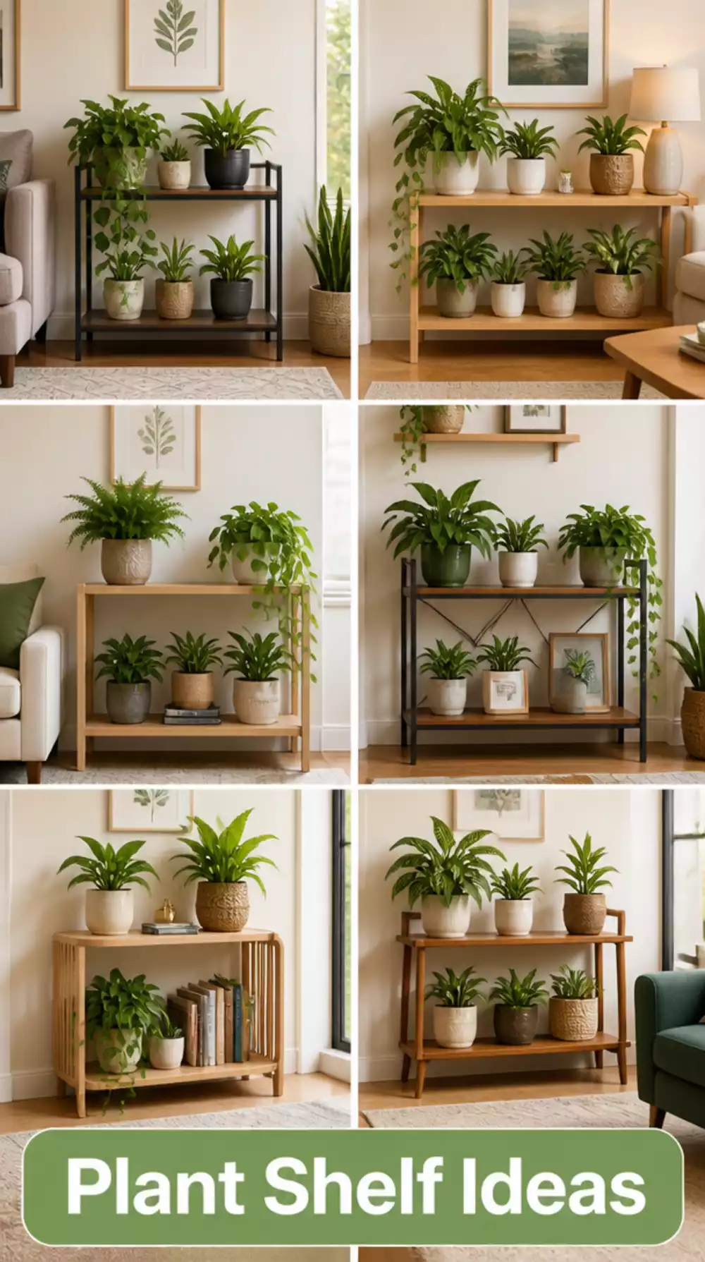 Living Room Half-Height Plant Shelf That Zones a Small Open-Plan Space With Greenery