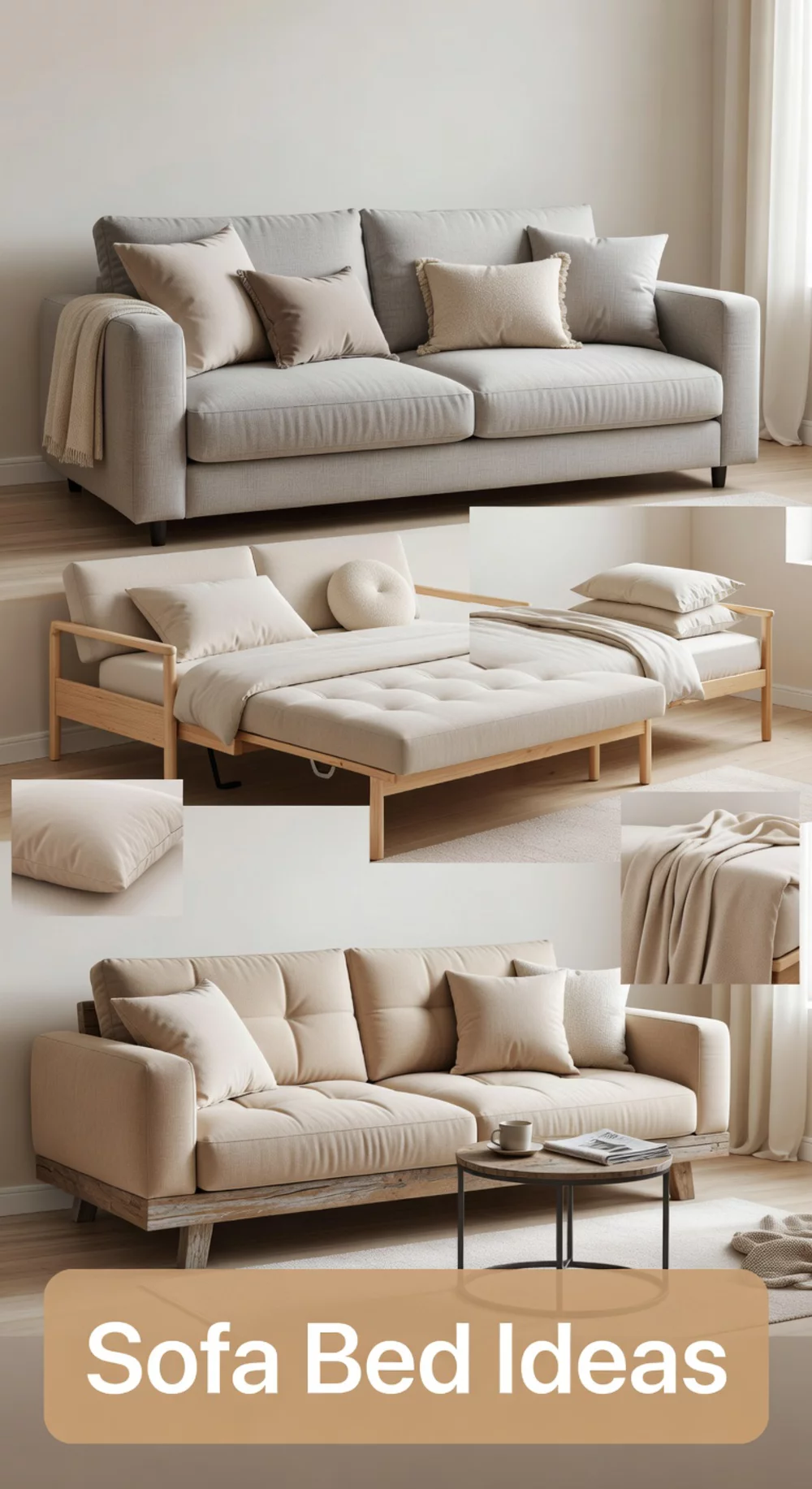 Studio Apartment Living Room Sofa Bed That Switches from Seating to Sleeping