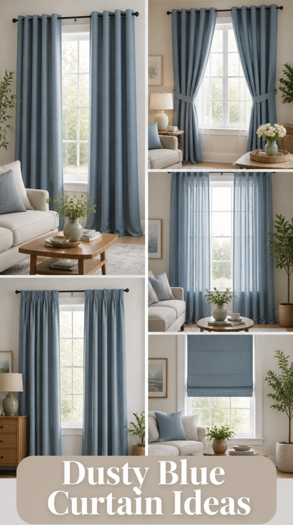 Living Room Dusty Blue Curtain in a Small Space That Softens the Window Without Darkening the Room