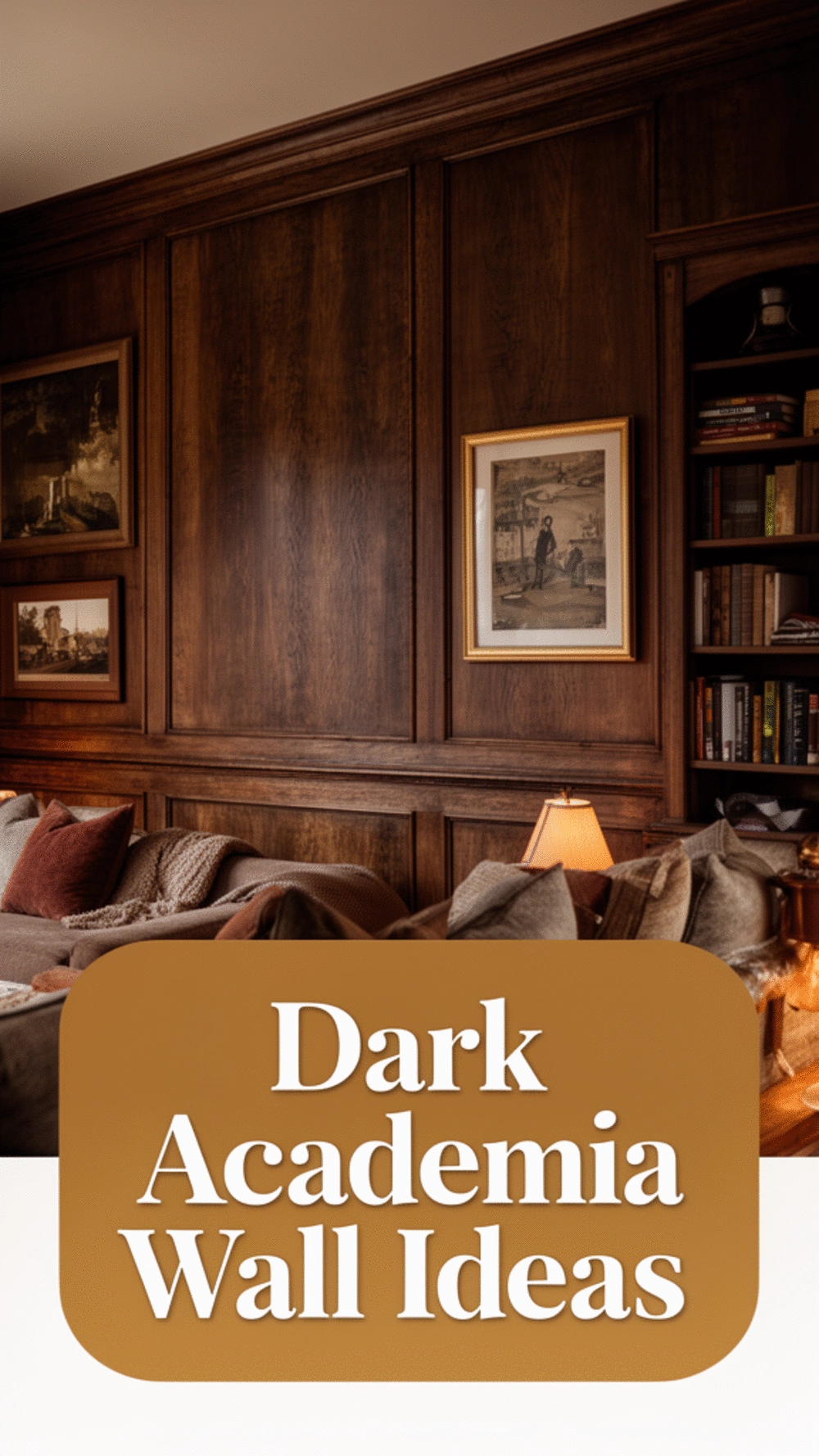 Why Dark Wood Panelling on a Single Living Room Wall Defines the Dark Academia Look
