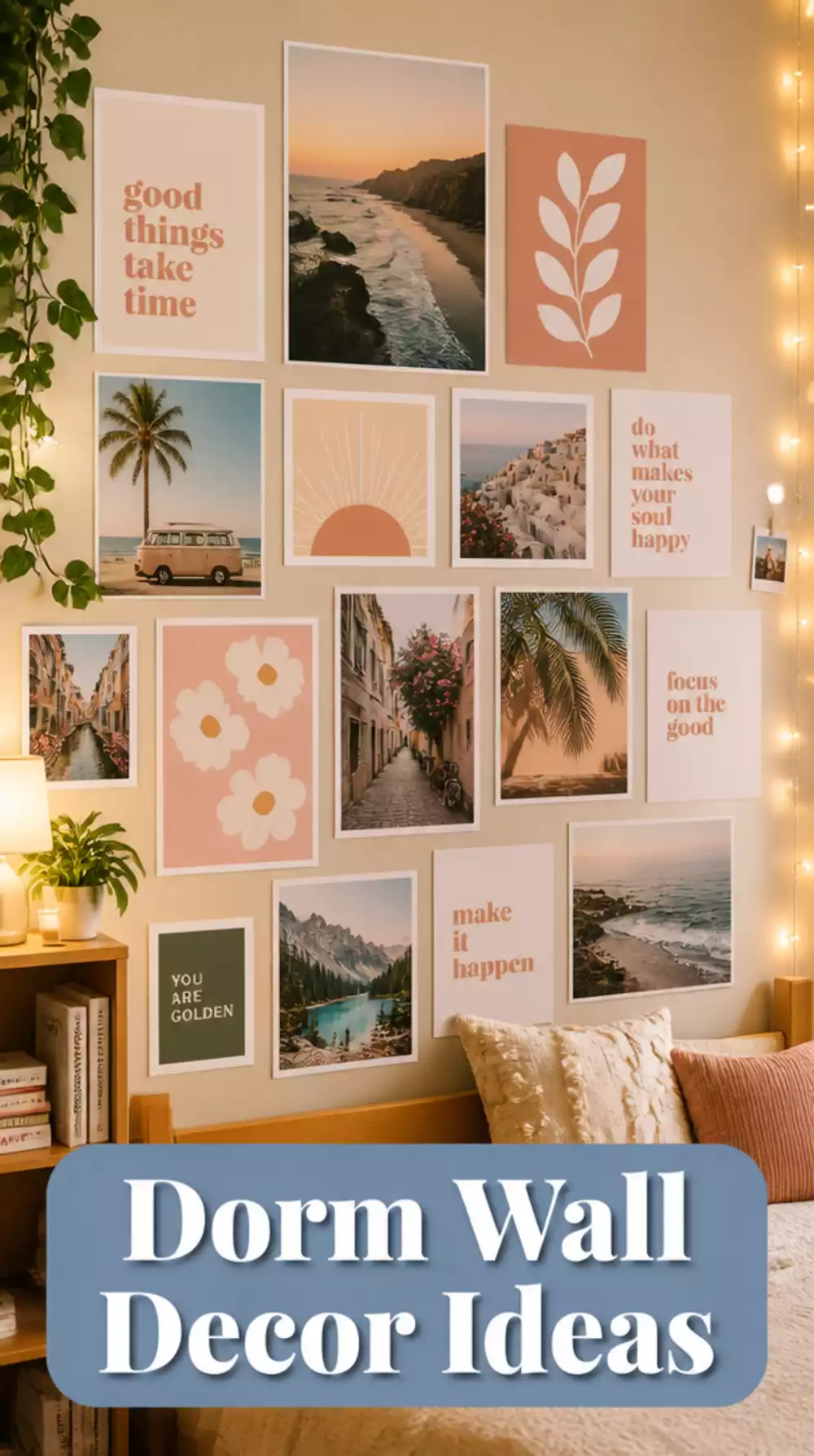 Living Room Removable Peel-and-Stick Poster Frame Display That Personalises a Small Dorm-Style Wall