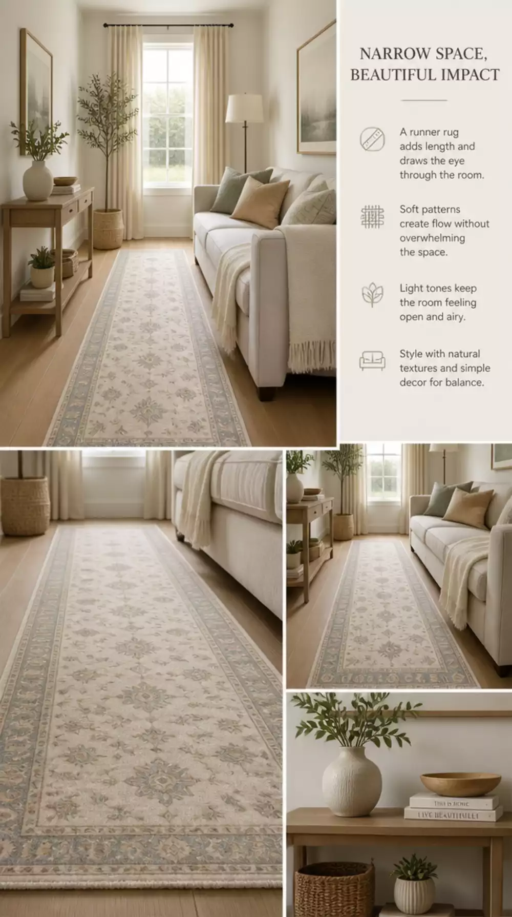 Small Living Room Runner Rug That Makes a Narrow Space Feel Intentionally Long