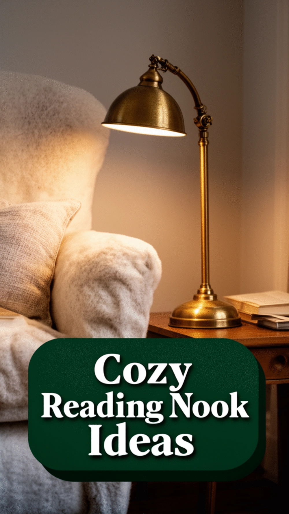 Small Living Room Antique Brass Reading Lamp That Casts a Warm Intellectual Glow